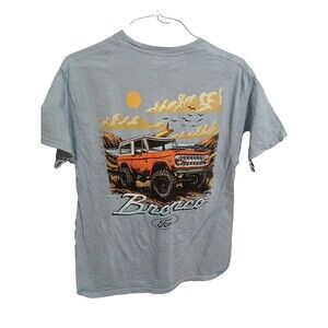 Ford Bronco Blue Shirt Size L Unisex Small Flaw In Sticthing See Picture Sticker